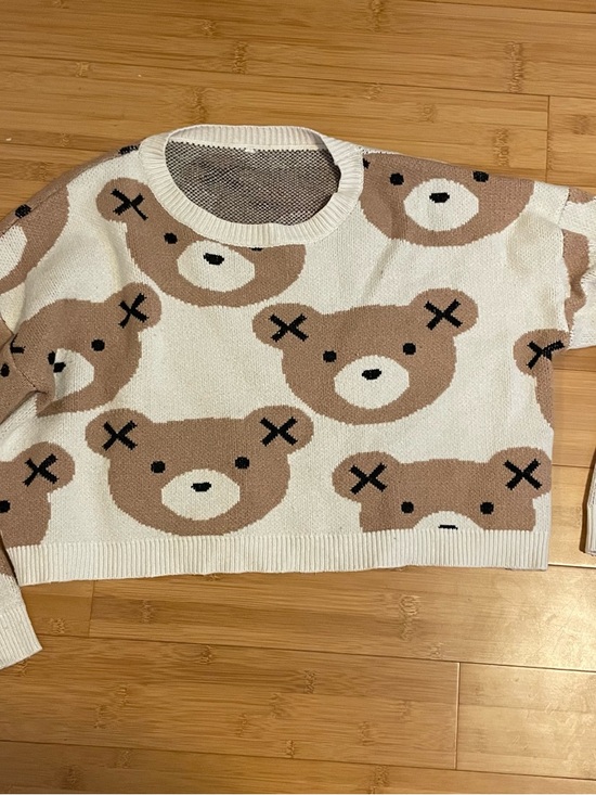 cupcakes & cashmere Sweaters - Tragically Dmged cupcakes & cashmere Cream and Brown Bear Crewneck Sweater